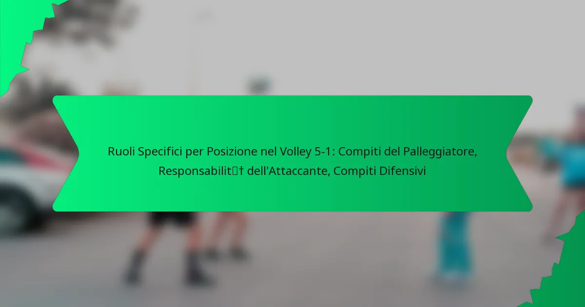Ruoli Specifici per Posizione nel Volley 5-1: Compiti del Palleggiatore, Responsabilità dell’Attaccante, Compiti Difensivi